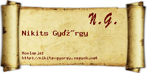 Nikits György névjegykártya