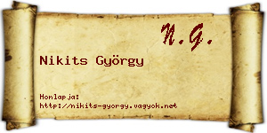 Nikits György névjegykártya